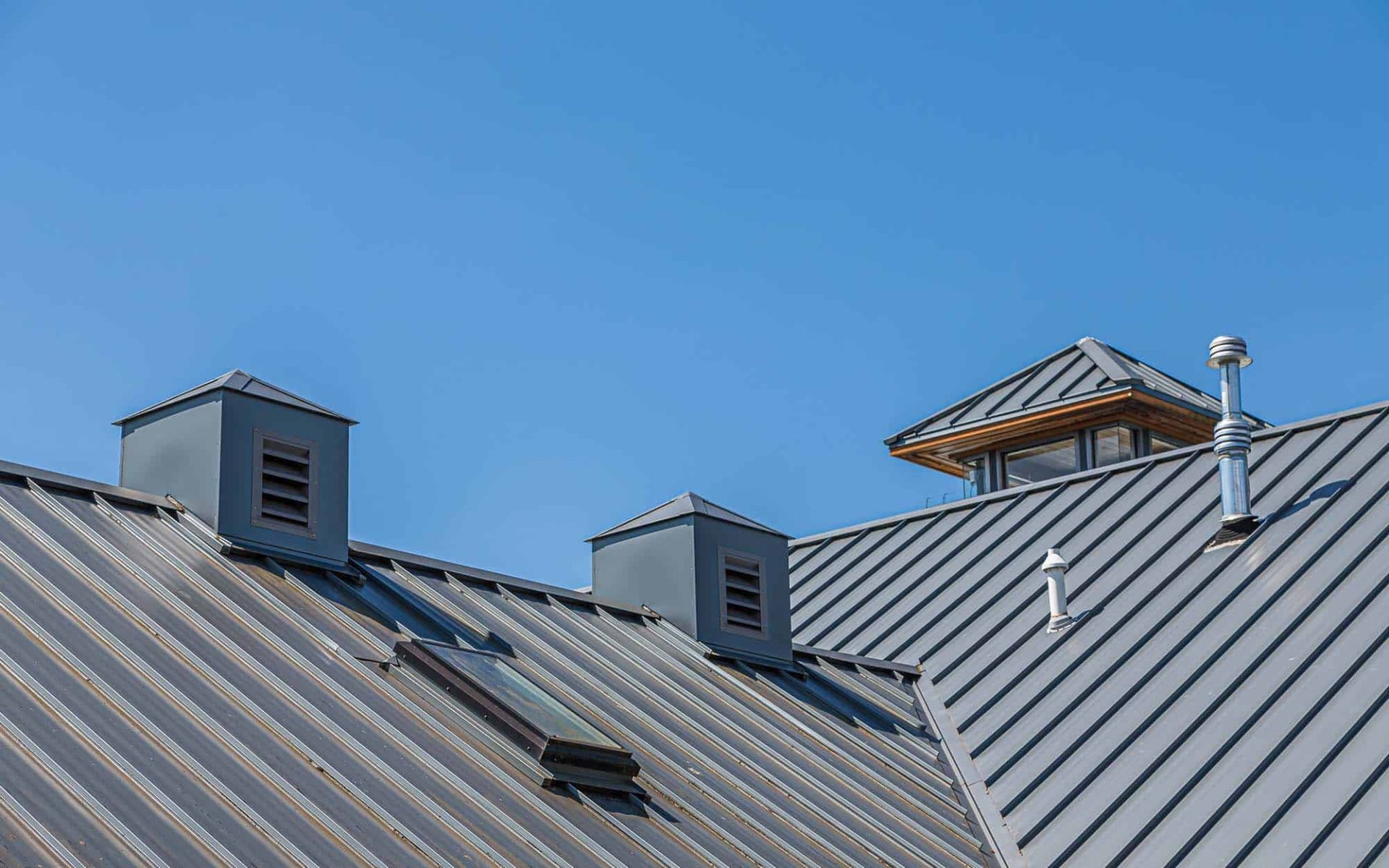 View of sheet metal rooftop during the day