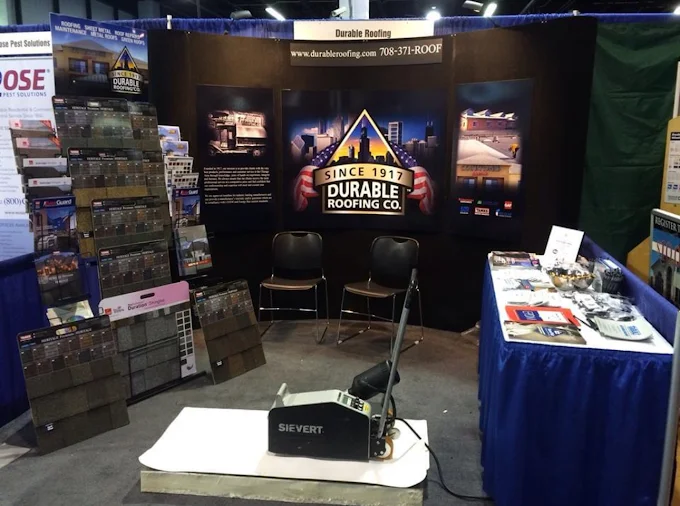 Durable roofing home show booth
