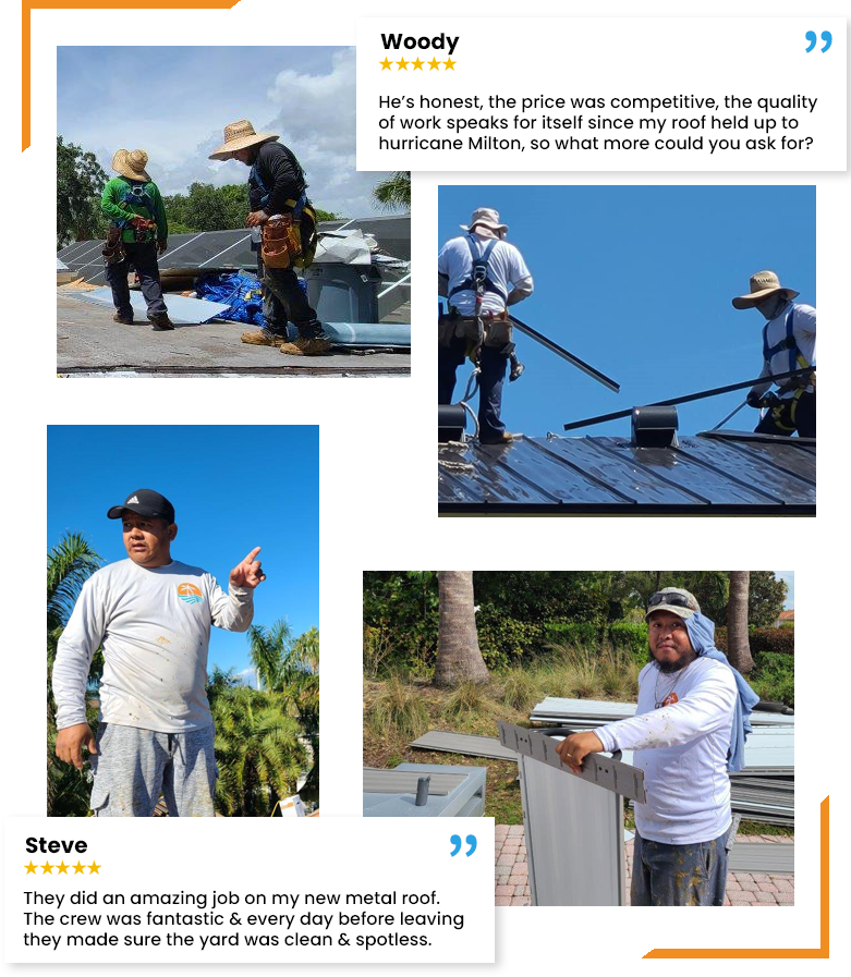 residential roofing services Banner Collage